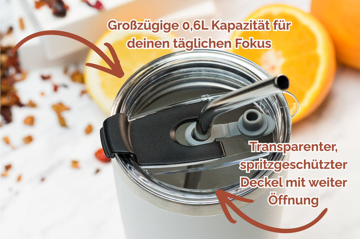 Comfort ZONE Thermobecher personalisiert 600ml Edelstahl | Thermocup bedruckt | Isolierbecher mit Namen