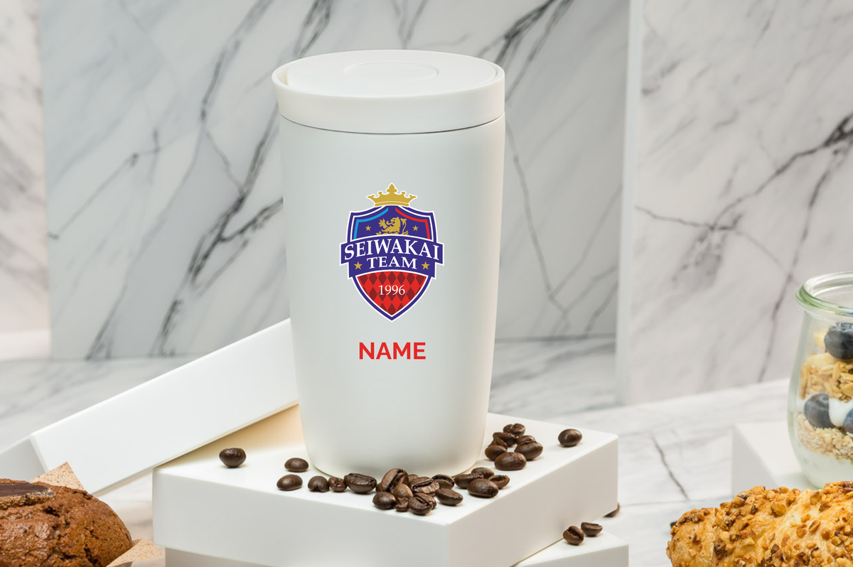 SEIWAKAI Thermobecher personalisiert 350 ml Edelstahl | Coffee-to-go Becher bedruckt | Thermocup bedruckt