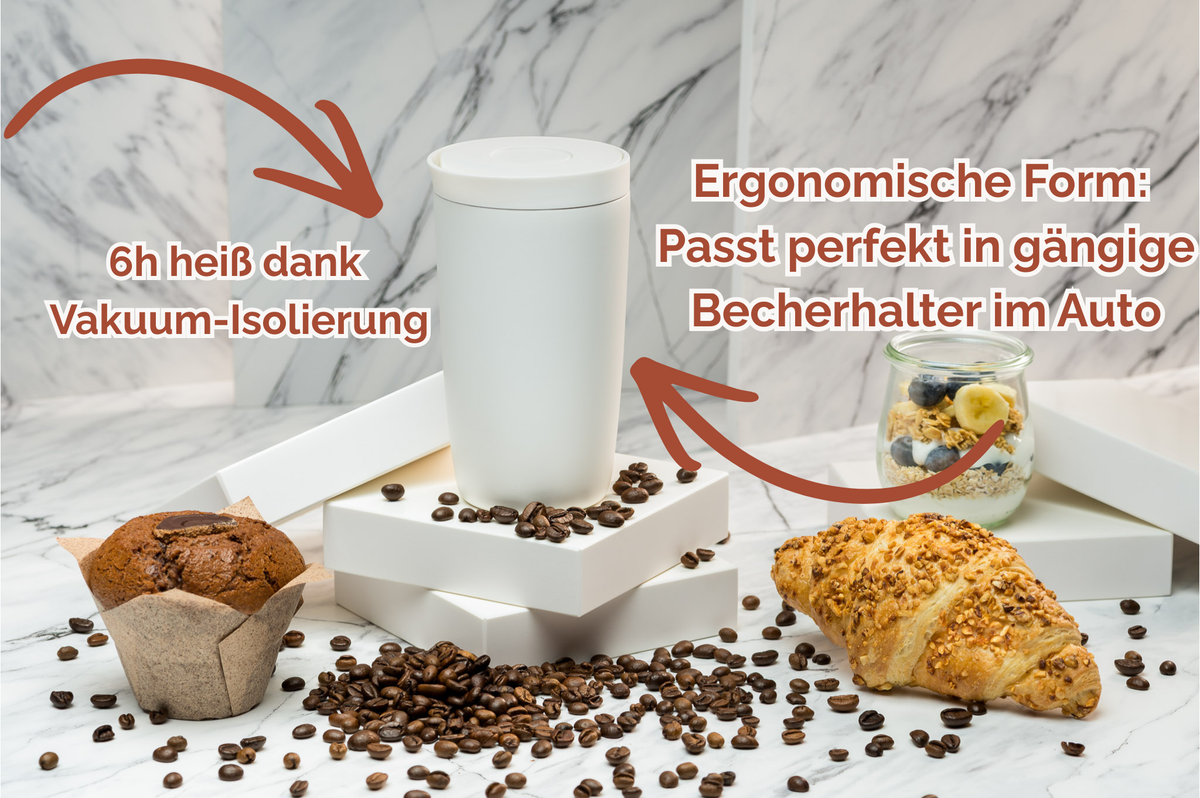 SEIWAKAI Thermobecher personalisiert 350 ml Edelstahl | Coffee-to-go Becher bedruckt | Thermocup bedruckt