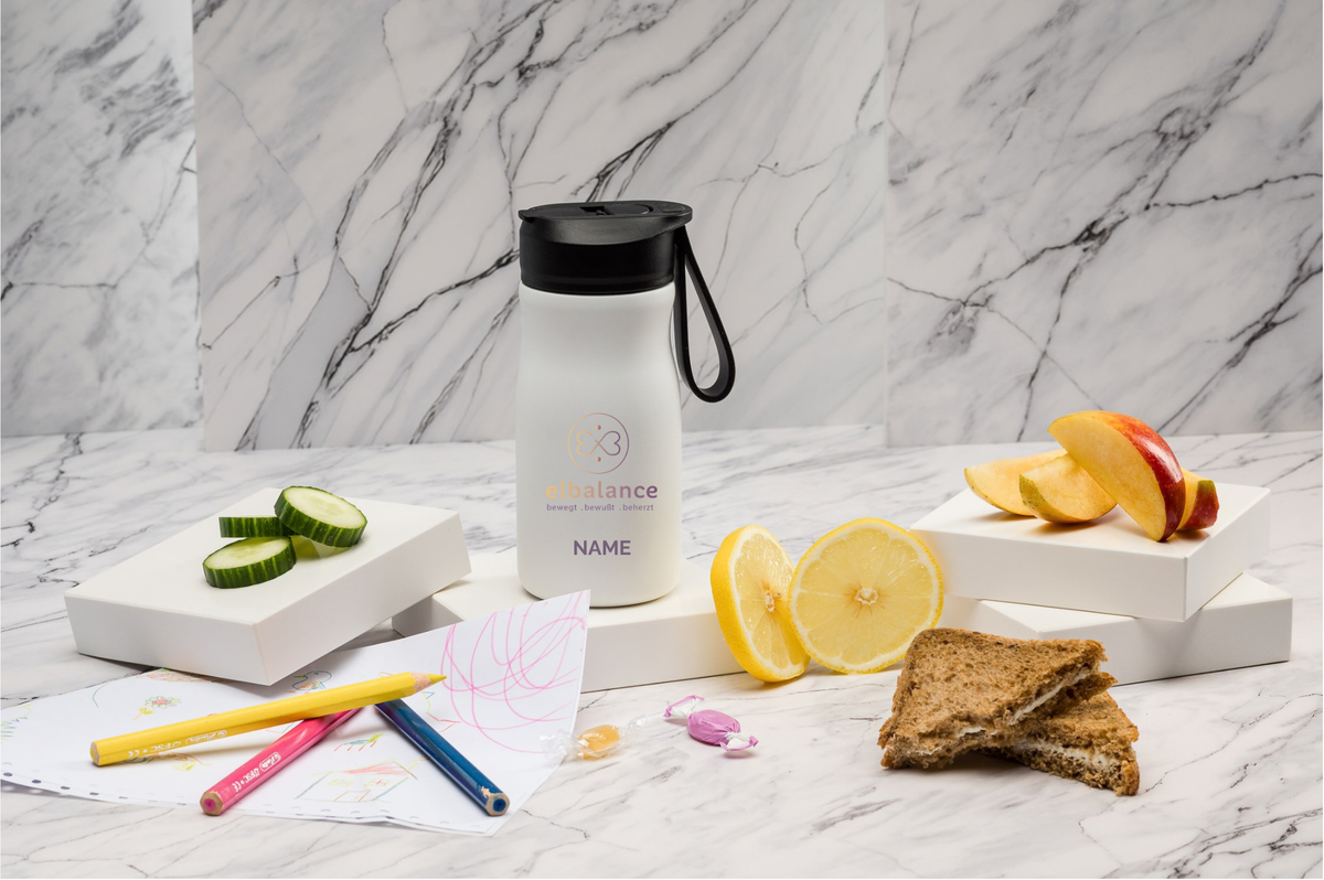 Studio Elbalance Kinderthermoflasche personalisiert 400ml Edelstahl | Isolierflasche bedruckt | Trinkflasche mit Namen