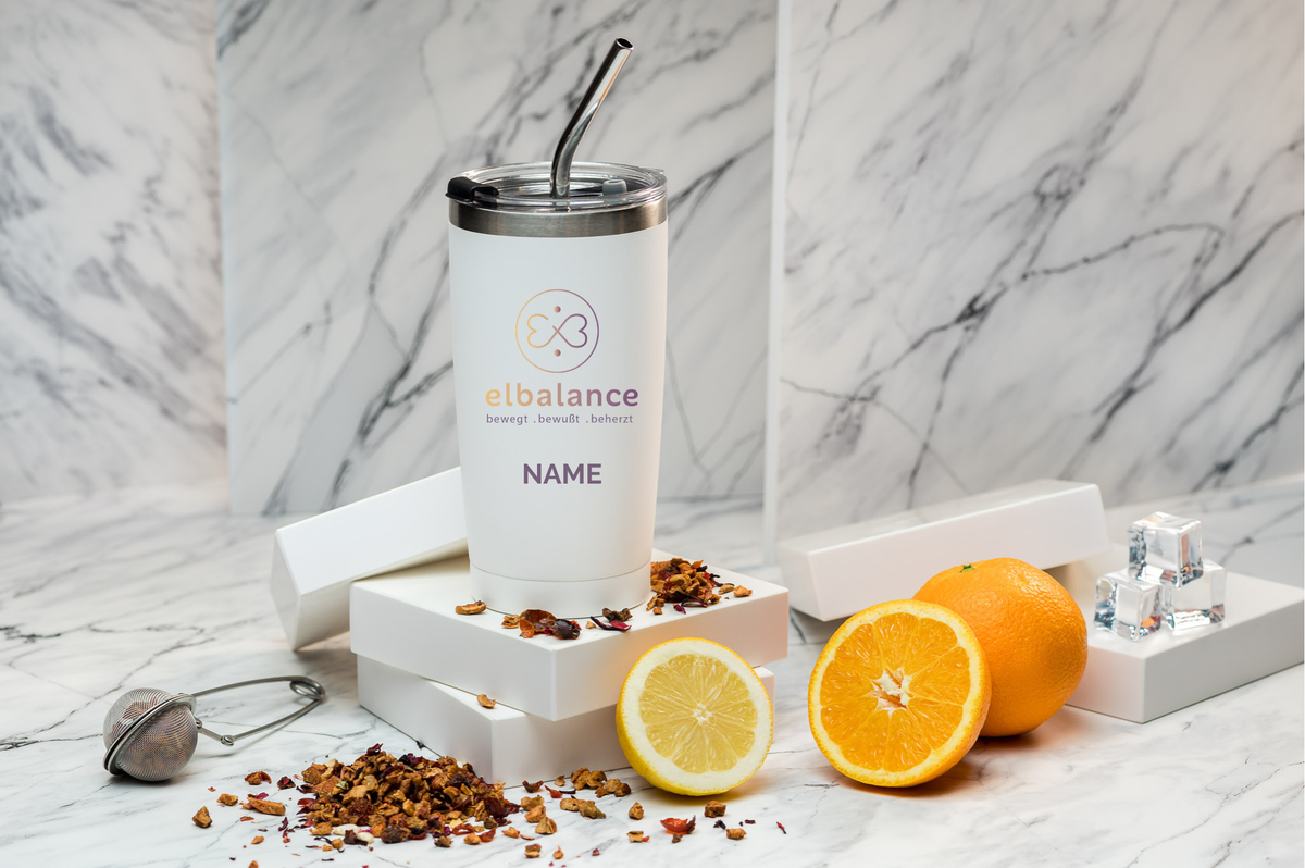 Studio Elbalance Thermobecher personalisiert 600ml Edelstahl | Thermocup bedruckt | Isolierbecher mit Namen