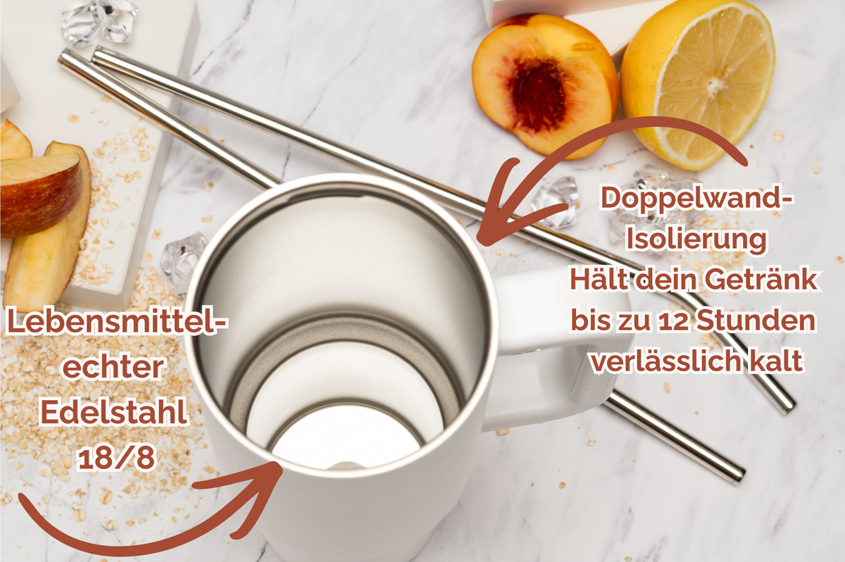 Studio Elbalance Thermo-Tumbler personalisiert 1,2 l Edelstahl mit Drehverschluss | Trinkbecher bedruckt | Tumbler mit Namen