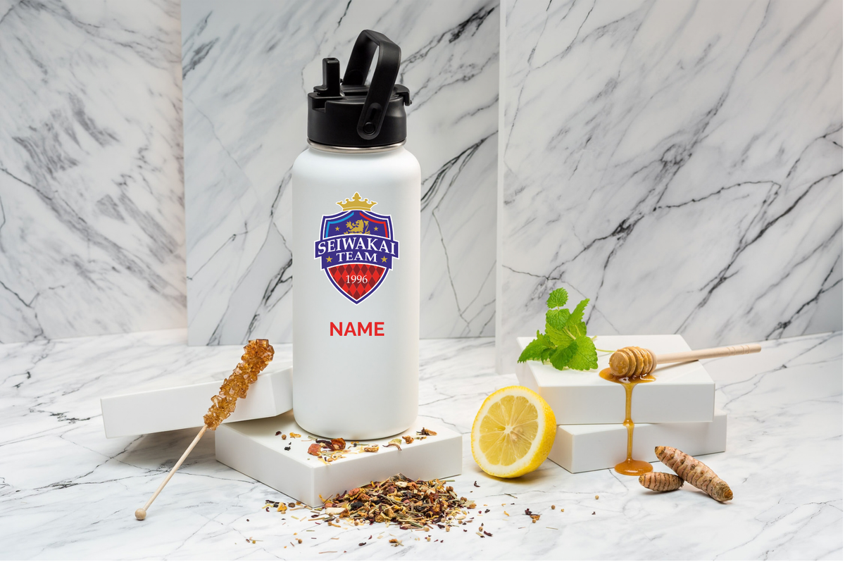 SEIWAKAI Thermoflasche personalisiert 1000ml Edelstahl | Isolierflasche bedruckt | Trinkflasche mit Namen