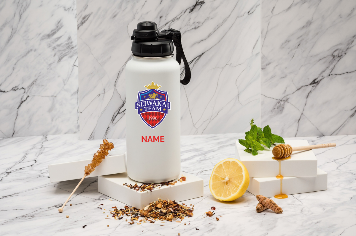 SEIWAKAI Thermoflasche personalisiert 1000ml Edelstahl | Isolierflasche bedruckt | Trinkflasche mit Namen