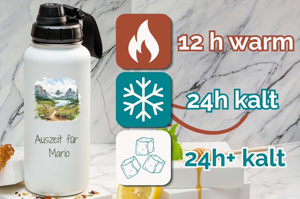Trinkflasche personalisiert 1000ml Edelstahl | Trinkflasche bedruckt | Trinkflasche mit Namen