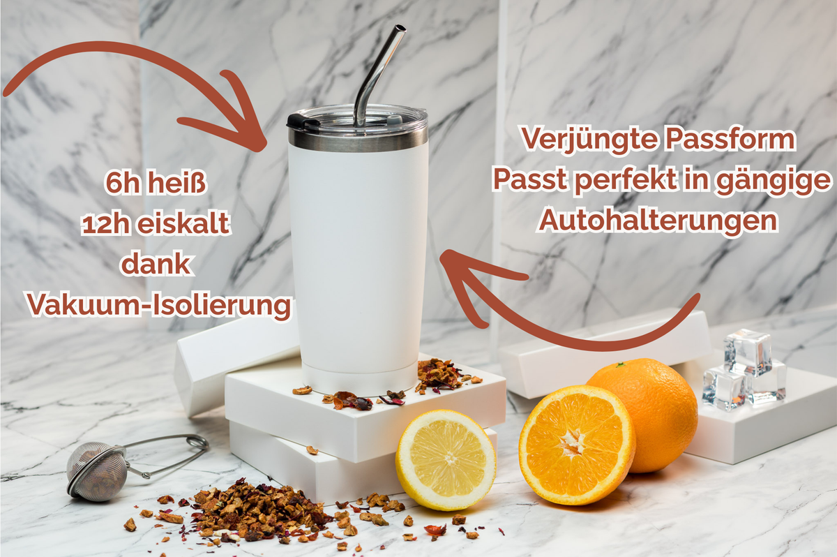 Studio Elbalance Thermobecher personalisiert 600ml Edelstahl | Thermocup bedruckt | Isolierbecher mit Namen
