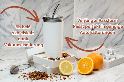Studio Elbalance Thermobecher personalisiert 600ml Edelstahl | Thermocup bedruckt | Isolierbecher mit Namen