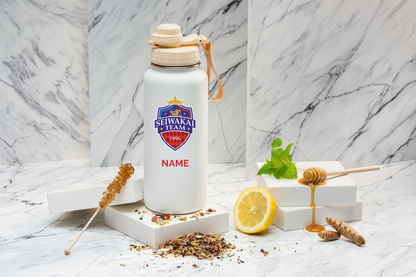SEIWAKAI Thermoflasche personalisiert 1000ml Edelstahl | Isolierflasche bedruckt | Trinkflasche mit Namen