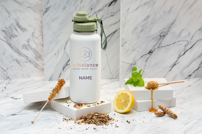 Studio Elbalance Thermoflasche personalisiert 1000ml Edelstahl | Isolierflasche bedruckt | Trinkflasche mit Namen