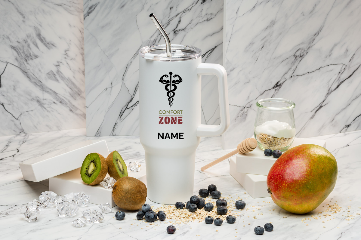 Comfort ZONE Thermo-Tumbler personalisiert 1,2 l Edelstahl | Trinkbecher bedruckt | Tumbler mit Namen