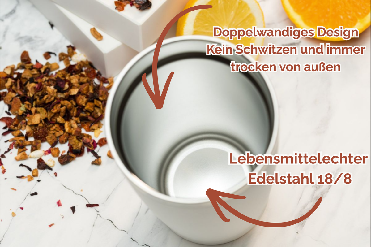 Studio Elbalance Thermobecher personalisiert 600ml Edelstahl | Thermocup bedruckt | Isolierbecher mit Namen