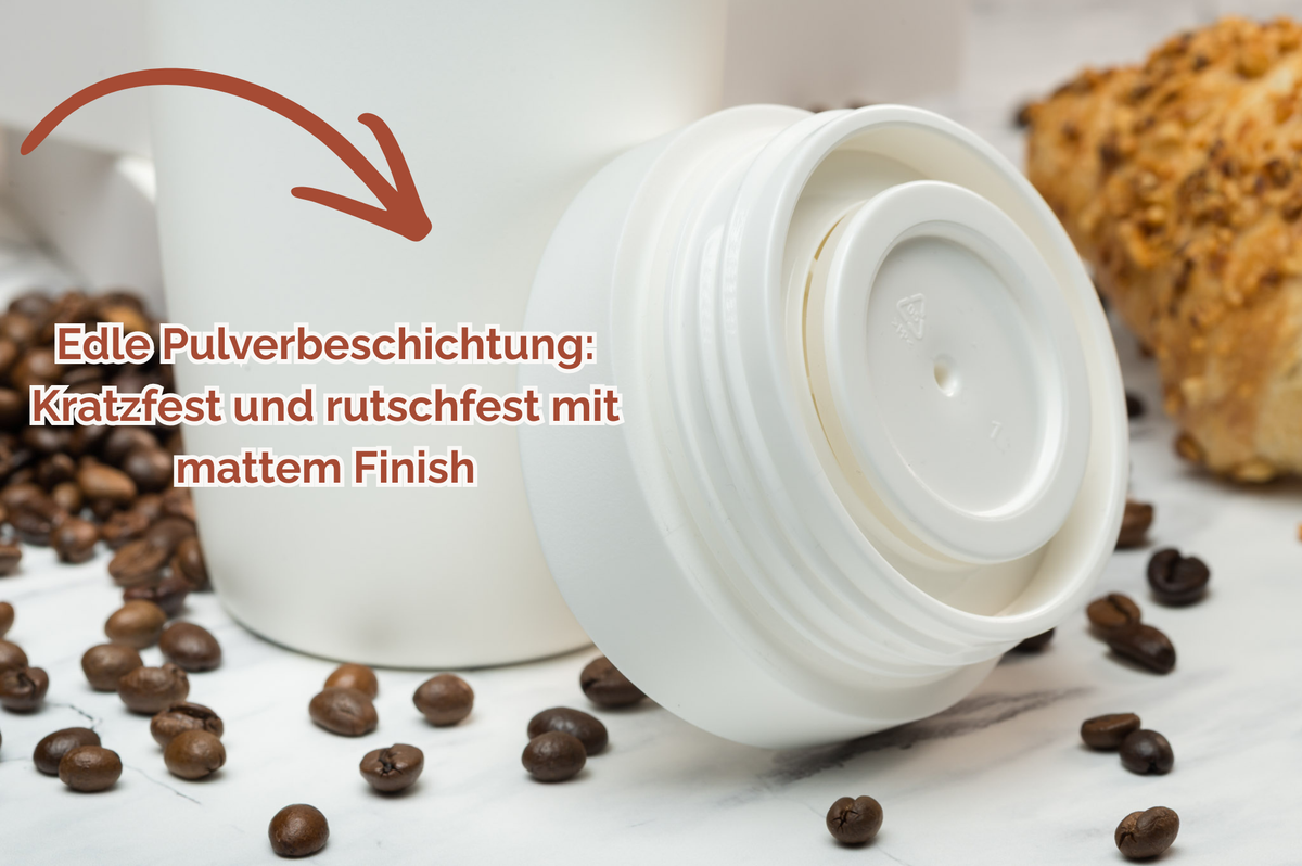 SEIWAKAI Thermobecher personalisiert 350 ml Edelstahl | Coffee-to-go Becher bedruckt | Thermocup bedruckt