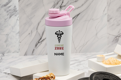 Comfort ZONE Thermoshaker personalisiert 500 ml Edelstahl | Shaker mit Namen | Sportshaker