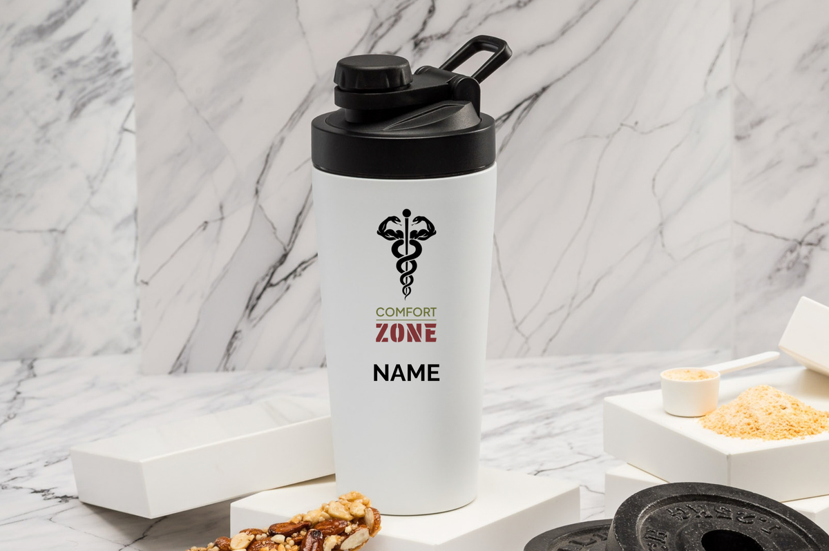 Comfort ZONE Thermoshaker personalisiert 500 ml Edelstahl | Shaker mit Namen | Sportshaker