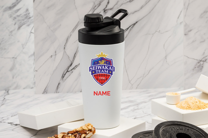 SEIWAKAI Thermoshaker personalisiert 500 ml Edelstahl | Shaker mit Namen bedruckt | Sportshaker bedruckt