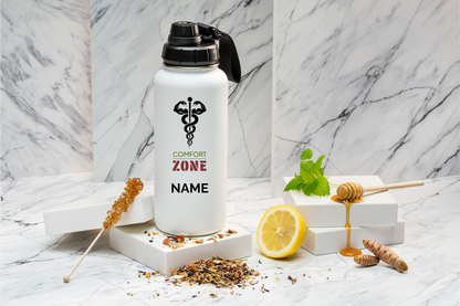 Comfort ZONE Thermoflasche personalisiert 1000ml Edelstahl | Isolierflasche bedruckt | Trinkflasche mit Namen