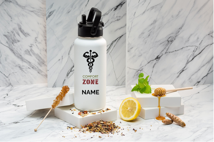 Comfort ZONE Thermoflasche personalisiert 1000ml Edelstahl | Isolierflasche bedruckt | Trinkflasche mit Namen