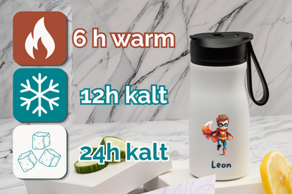 Kinderthermoflasche personalisiert 400ml Edelstahl | Kinderthermoflasche bedruckt | Kinderthermoflasche mit Namen