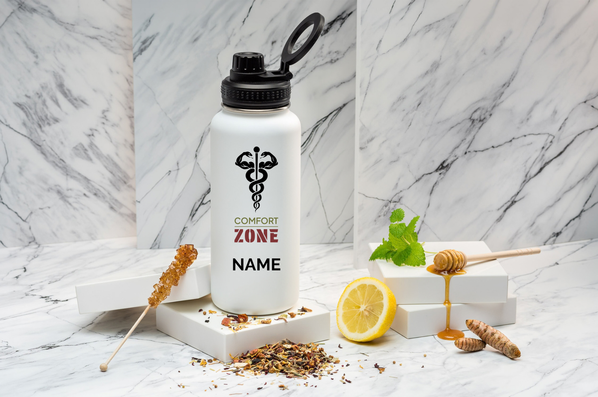 Comfort ZONE Thermoflasche personalisiert 1000ml Edelstahl | Isolierflasche bedruckt | Trinkflasche mit Namen