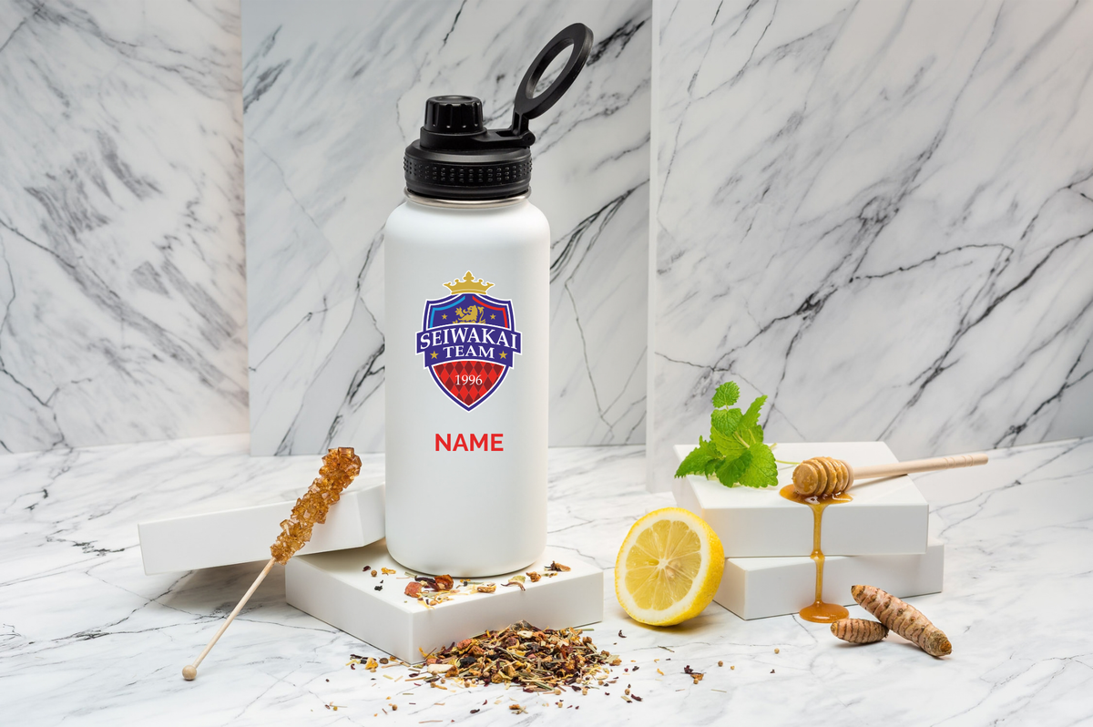 SEIWAKAI Thermoflasche personalisiert 1000ml Edelstahl | Isolierflasche bedruckt | Trinkflasche mit Namen