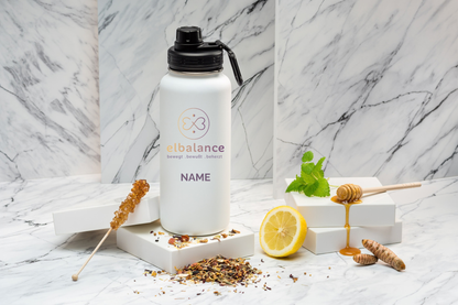 Studio Elbalance Thermoflasche personalisiert 1000ml Edelstahl | Isolierflasche bedruckt | Trinkflasche mit Namen