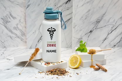 Comfort ZONE Thermoflasche personalisiert 1000ml Edelstahl | Isolierflasche bedruckt | Trinkflasche mit Namen