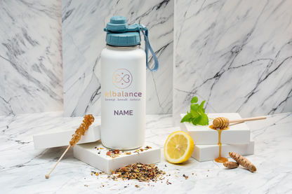Studio Elbalance Thermoflasche personalisiert 1000ml Edelstahl | Isolierflasche bedruckt | Trinkflasche mit Namen