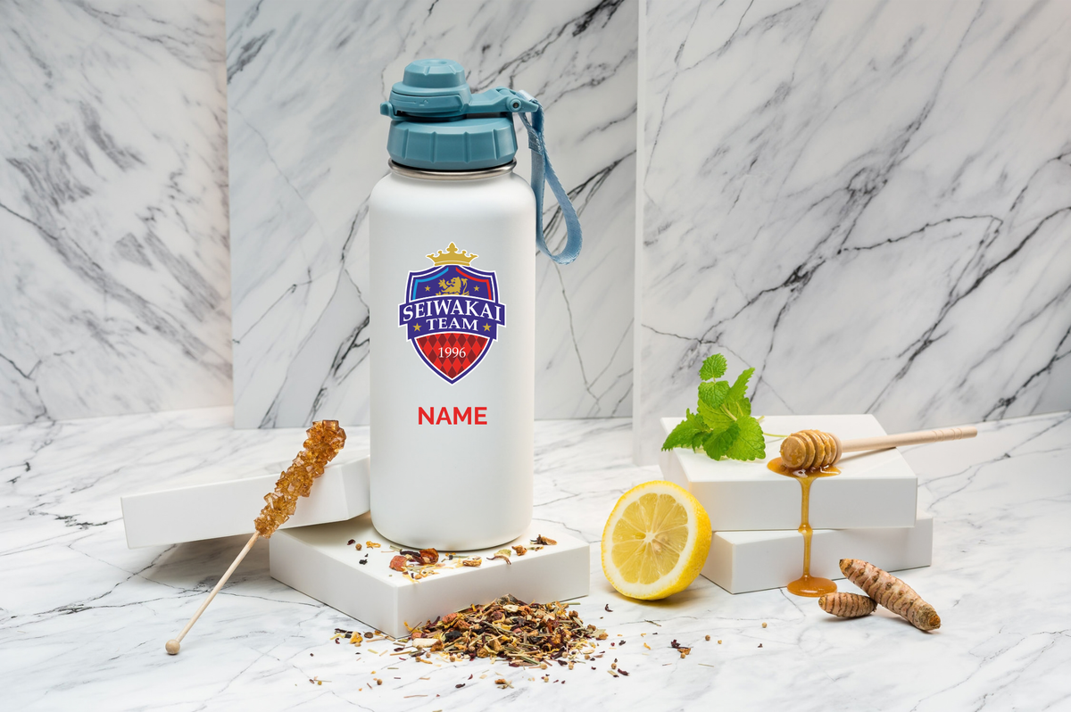 SEIWAKAI Thermoflasche personalisiert 1000ml Edelstahl | Isolierflasche bedruckt | Trinkflasche mit Namen