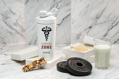 Comfort ZONE Thermoshaker personalisiert 500 ml Edelstahl | Comfort ZONE Shaker mit Namen | Comfort ZONE Sportshaker