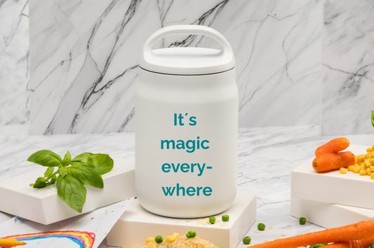 Personalisierter Thermo-Essensbehälter 800ml aus Edelstahl mit Löffel/Gabel-Kombi | Thermobehälter 800 ml