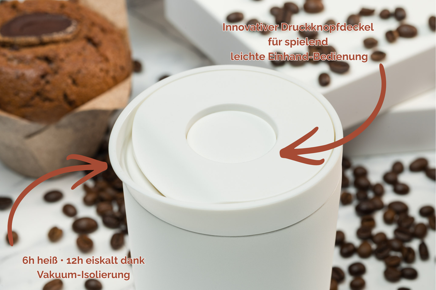 Thermobecher personalisiert 350 ml Edelstahl | Coffee-to-go Becher bedruckt | Thermocup bedruckt