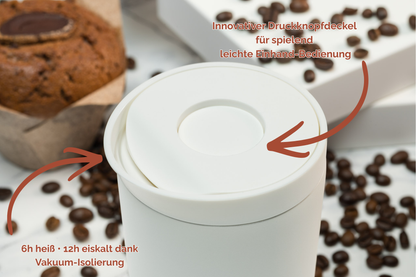 Thermobecher personalisiert 350 ml Edelstahl | Coffee-to-go Becher bedruckt | Thermocup bedruckt