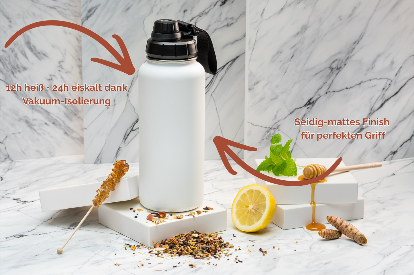Thermoflasche personalisiert 1 l Edelstahl | Isolierflasche bedruckt | Trinkflasche mit Namen