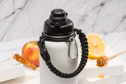 Paracord Flaschenträger mit Karabiner & Silikonring | Tragegurt für alle Ink2Heart Flaschen